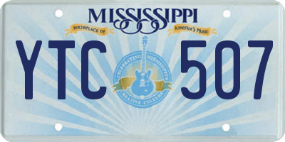 MS license plate YTC507