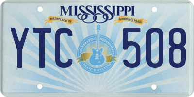 MS license plate YTC508