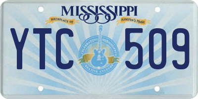 MS license plate YTC509
