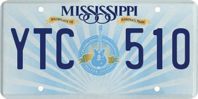 MS license plate YTC510