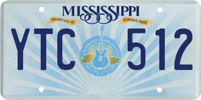 MS license plate YTC512