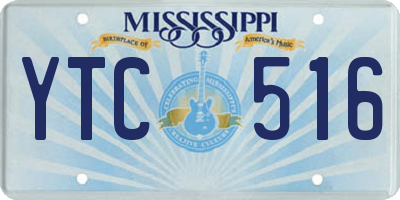 MS license plate YTC516