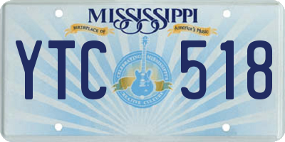 MS license plate YTC518