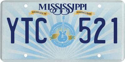 MS license plate YTC521