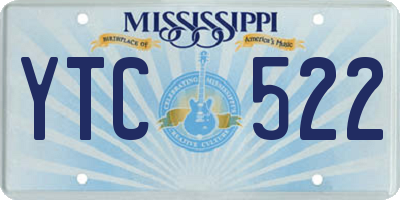 MS license plate YTC522