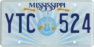 MS license plate YTC524