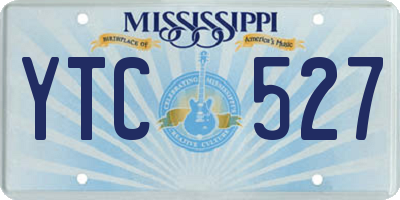 MS license plate YTC527