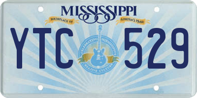 MS license plate YTC529