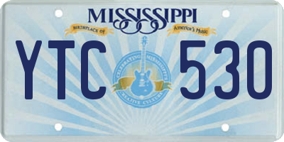 MS license plate YTC530