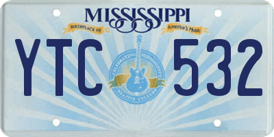 MS license plate YTC532
