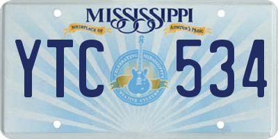 MS license plate YTC534