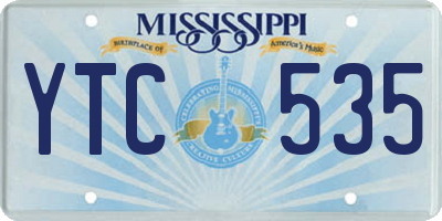MS license plate YTC535