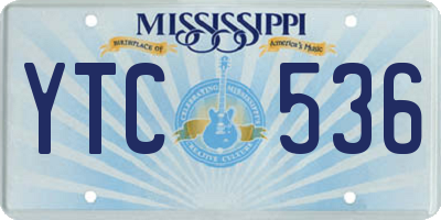 MS license plate YTC536