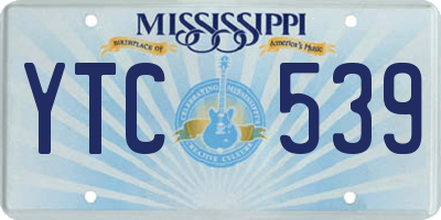 MS license plate YTC539