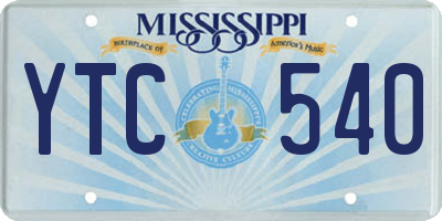 MS license plate YTC540