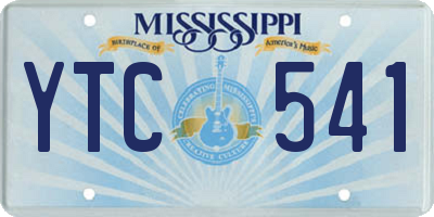 MS license plate YTC541