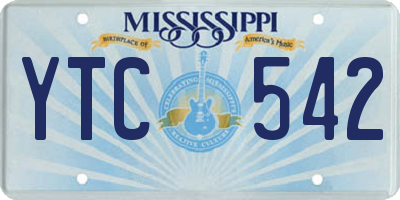 MS license plate YTC542