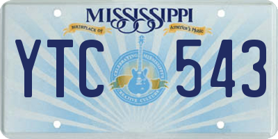 MS license plate YTC543