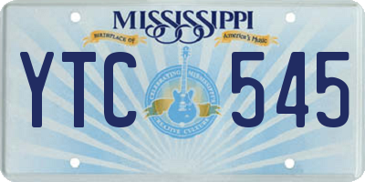 MS license plate YTC545