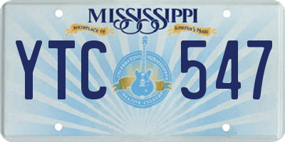 MS license plate YTC547