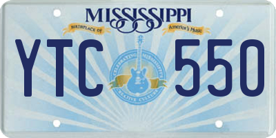 MS license plate YTC550