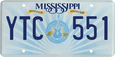 MS license plate YTC551