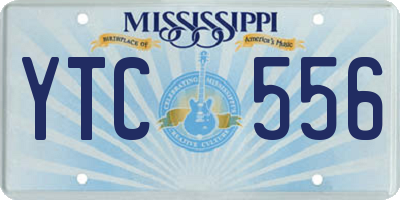 MS license plate YTC556