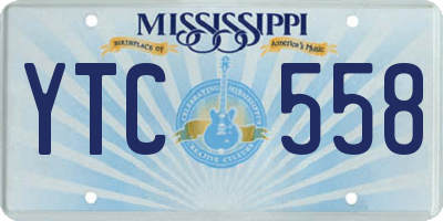 MS license plate YTC558