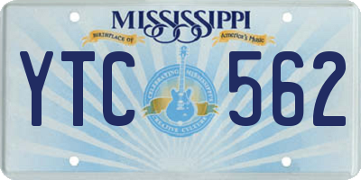 MS license plate YTC562