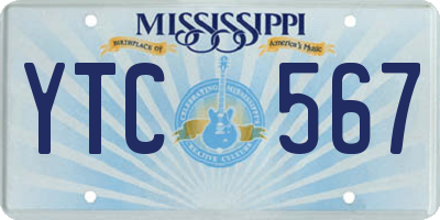 MS license plate YTC567