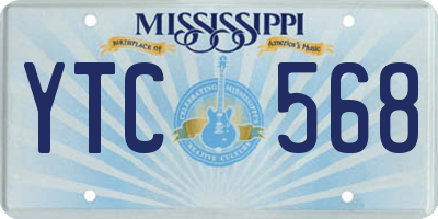 MS license plate YTC568