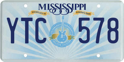 MS license plate YTC578