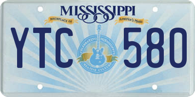 MS license plate YTC580
