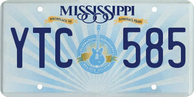 MS license plate YTC585