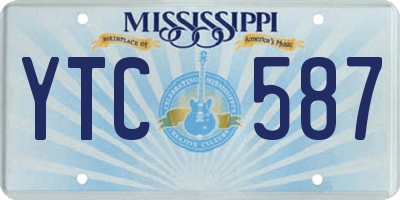 MS license plate YTC587
