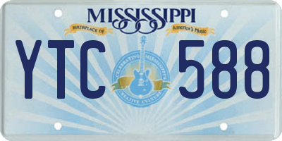MS license plate YTC588