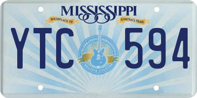 MS license plate YTC594