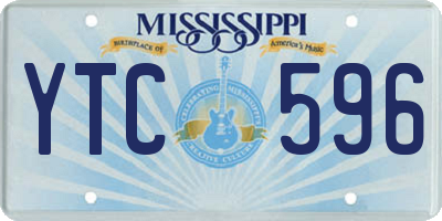 MS license plate YTC596