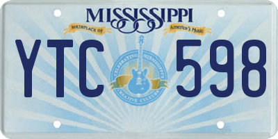 MS license plate YTC598