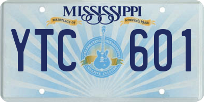MS license plate YTC601
