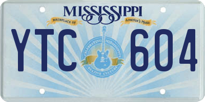 MS license plate YTC604