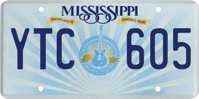 MS license plate YTC605