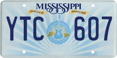MS license plate YTC607