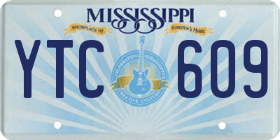 MS license plate YTC609