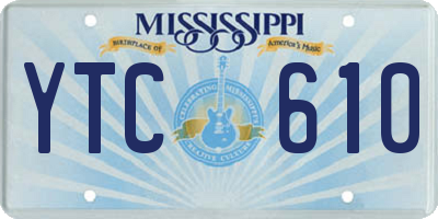 MS license plate YTC610