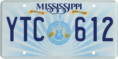 MS license plate YTC612