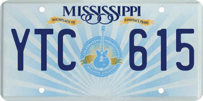MS license plate YTC615
