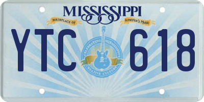 MS license plate YTC618