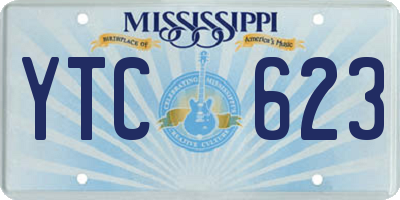 MS license plate YTC623