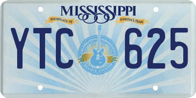 MS license plate YTC625